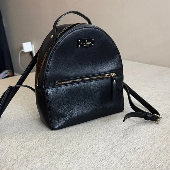 kate spade | Bags | Kate Spade Black Backpack With Gold  display picture 3